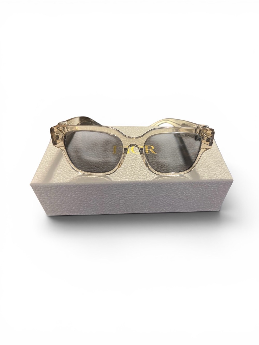 Dior Clear Frame Sunglasses with Gray Lenses - Picture 2 of 8
